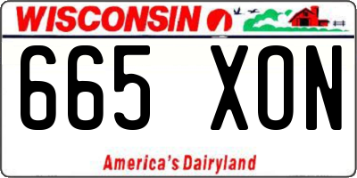 WI license plate 665XON