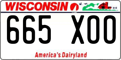 WI license plate 665XOO