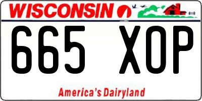 WI license plate 665XOP