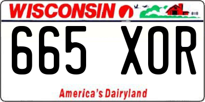 WI license plate 665XOR