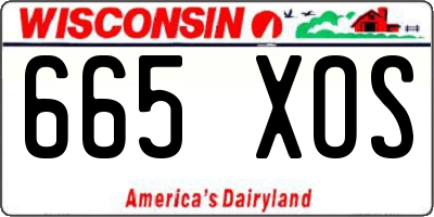 WI license plate 665XOS
