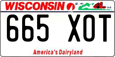 WI license plate 665XOT