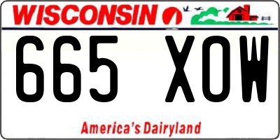 WI license plate 665XOW