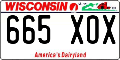 WI license plate 665XOX