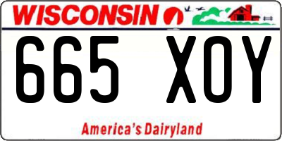 WI license plate 665XOY