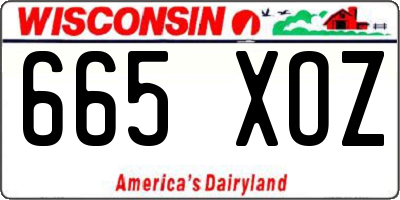 WI license plate 665XOZ