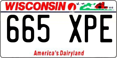 WI license plate 665XPE
