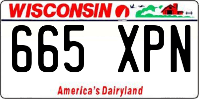 WI license plate 665XPN
