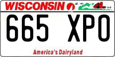 WI license plate 665XPO