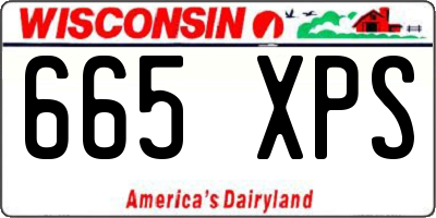 WI license plate 665XPS