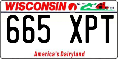 WI license plate 665XPT