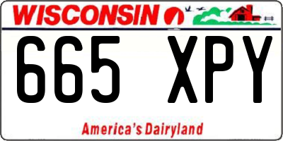 WI license plate 665XPY