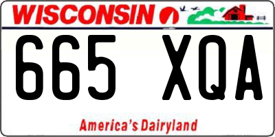 WI license plate 665XQA