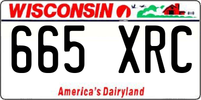 WI license plate 665XRC