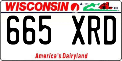 WI license plate 665XRD