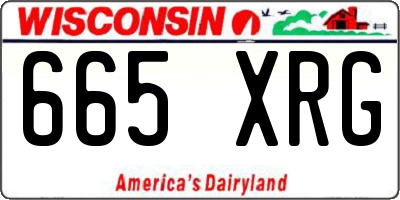 WI license plate 665XRG