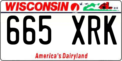 WI license plate 665XRK