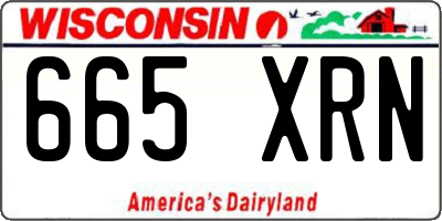 WI license plate 665XRN