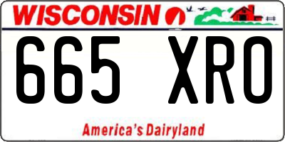 WI license plate 665XRO