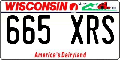 WI license plate 665XRS