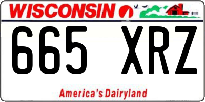 WI license plate 665XRZ