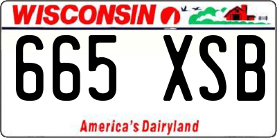 WI license plate 665XSB