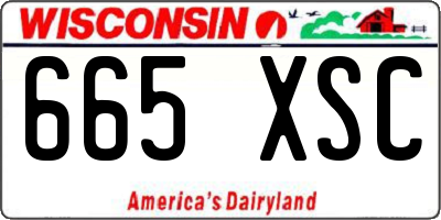 WI license plate 665XSC