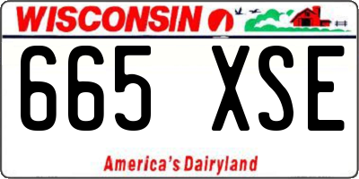 WI license plate 665XSE