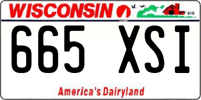 WI license plate 665XSI