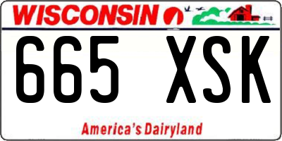 WI license plate 665XSK