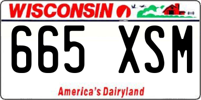 WI license plate 665XSM