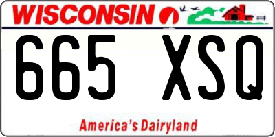 WI license plate 665XSQ