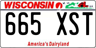 WI license plate 665XST