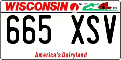 WI license plate 665XSV