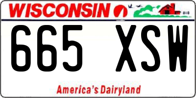 WI license plate 665XSW