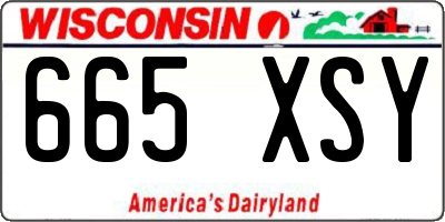WI license plate 665XSY