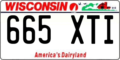 WI license plate 665XTI