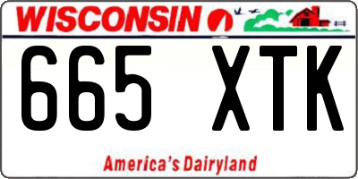 WI license plate 665XTK