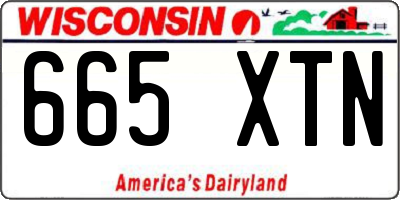 WI license plate 665XTN