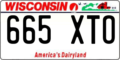 WI license plate 665XTO