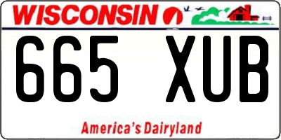WI license plate 665XUB