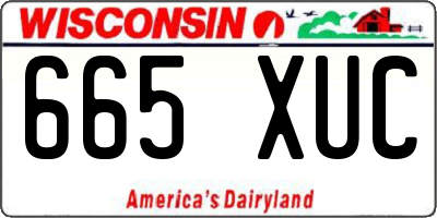 WI license plate 665XUC