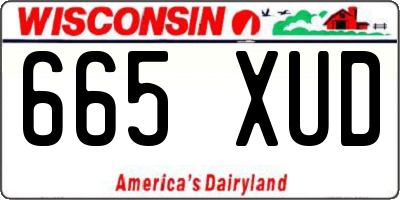 WI license plate 665XUD