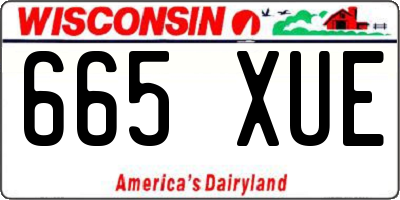 WI license plate 665XUE