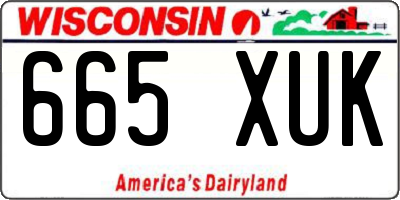 WI license plate 665XUK