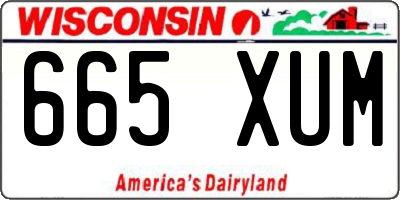 WI license plate 665XUM
