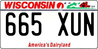 WI license plate 665XUN