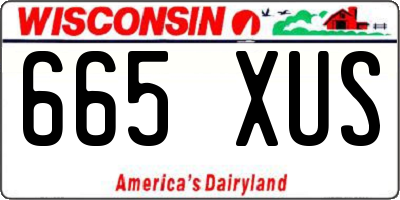 WI license plate 665XUS