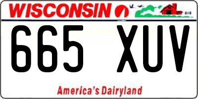 WI license plate 665XUV