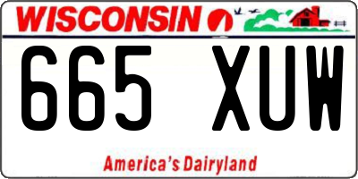 WI license plate 665XUW